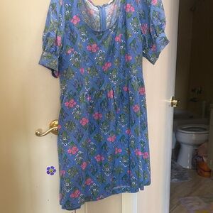LOFT Blue Floral Mini Dress